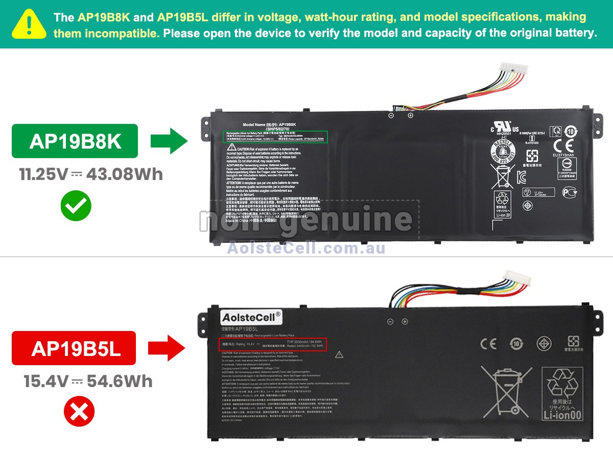 Replacement Acer Aspire 3 A315-58G-59D9 battery
