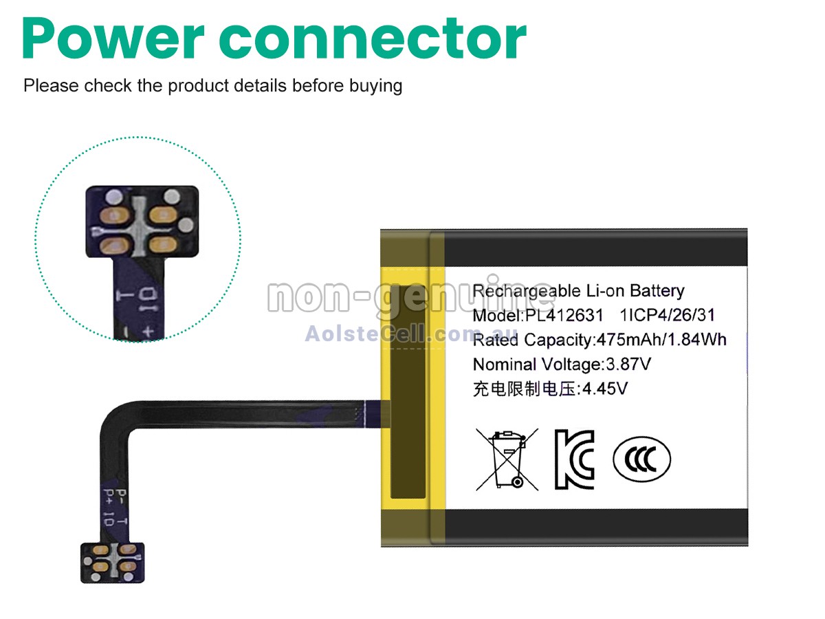 Replacement Amazfit PL412631 battery