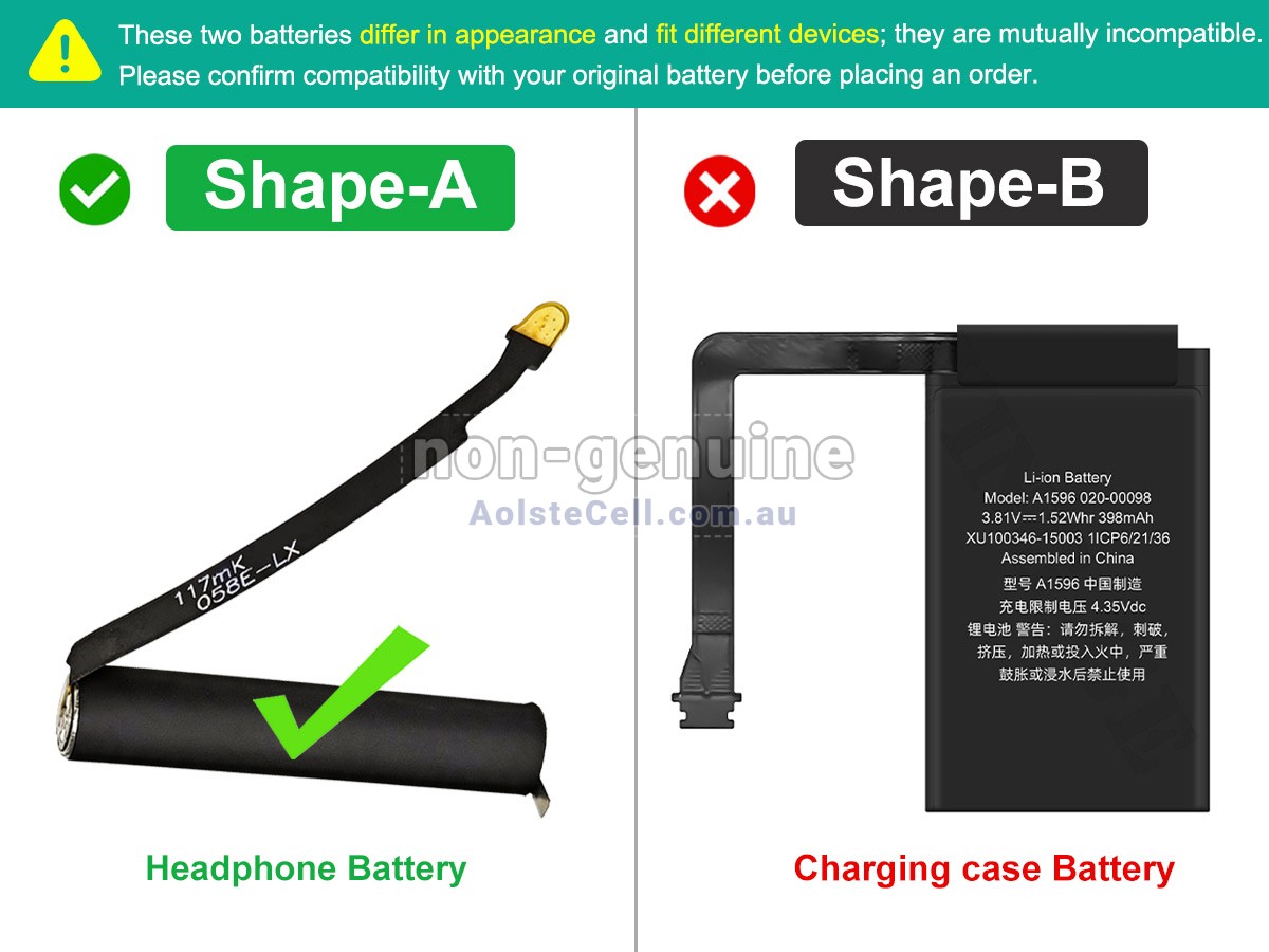 Replacement Apple A1596 battery