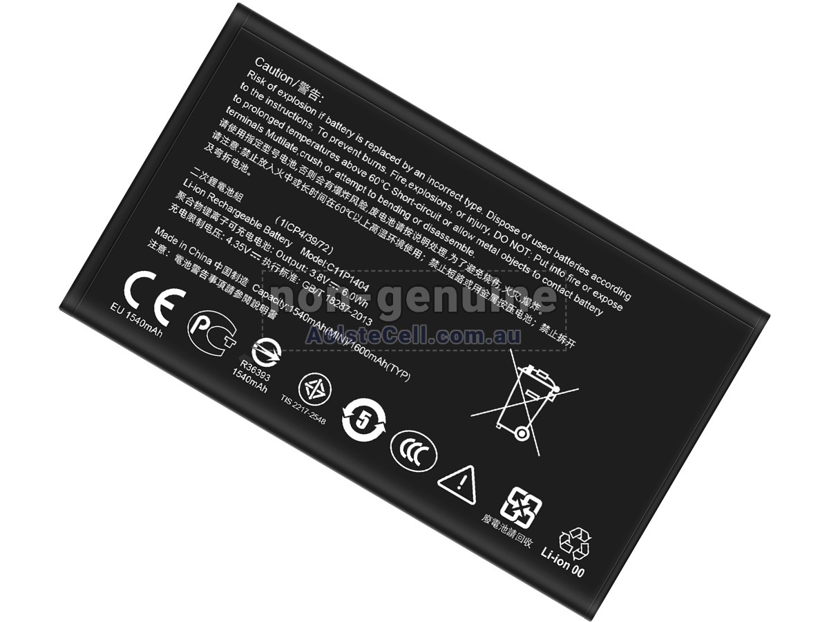 Replacement Asus C11P1404 battery