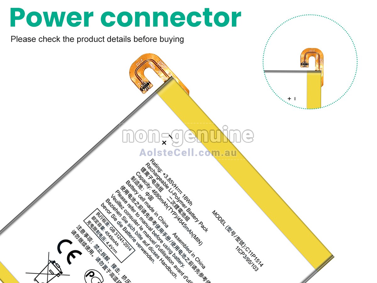 Replacement Asus C11P1514 battery