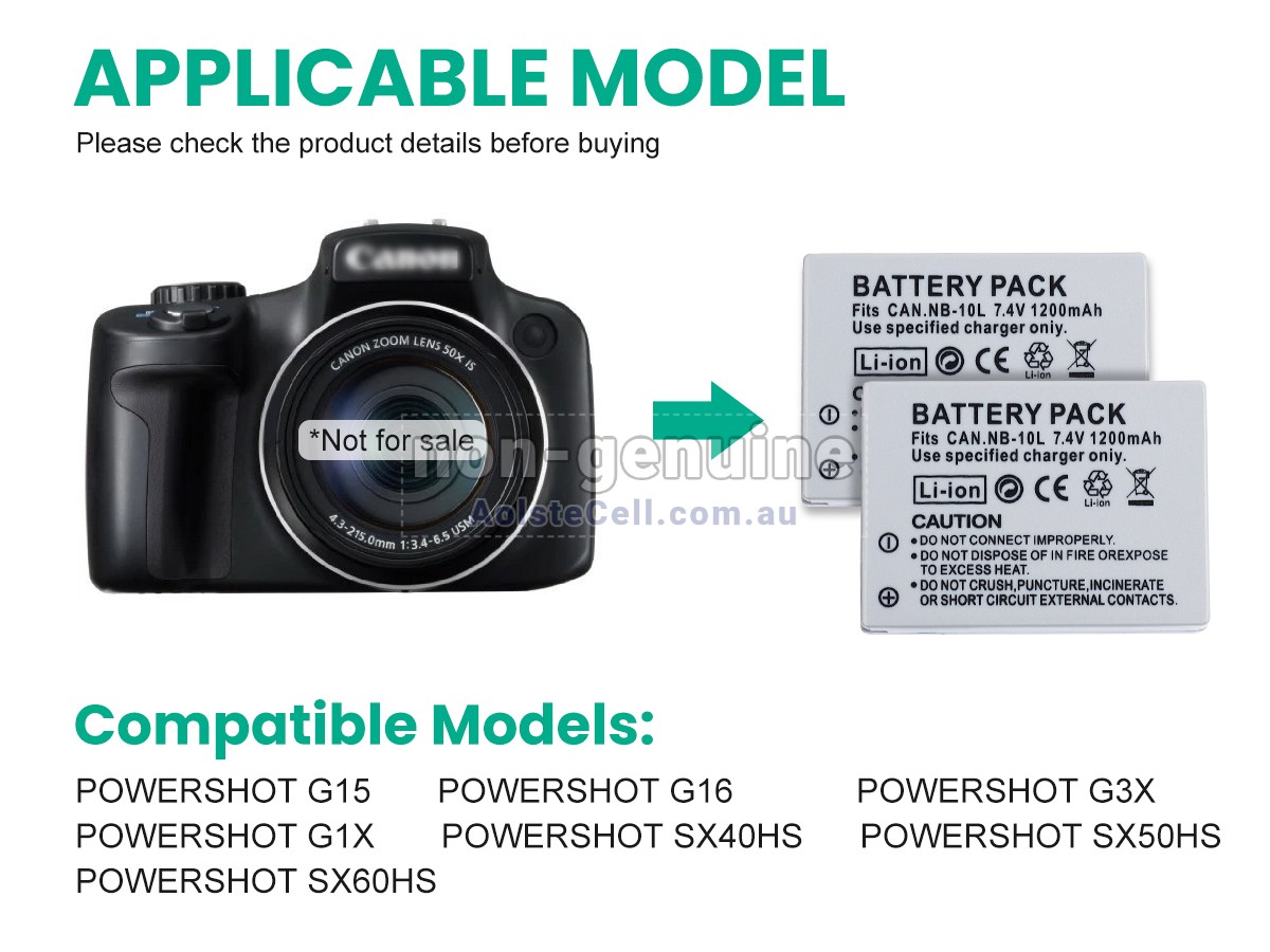 Replacement Canon POWERSHOT G15 battery