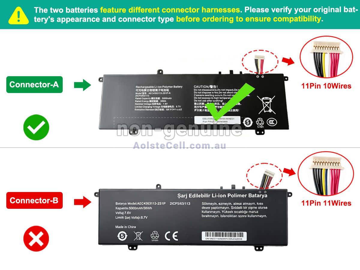 Replacement Casper AEC4563113-2S1P battery