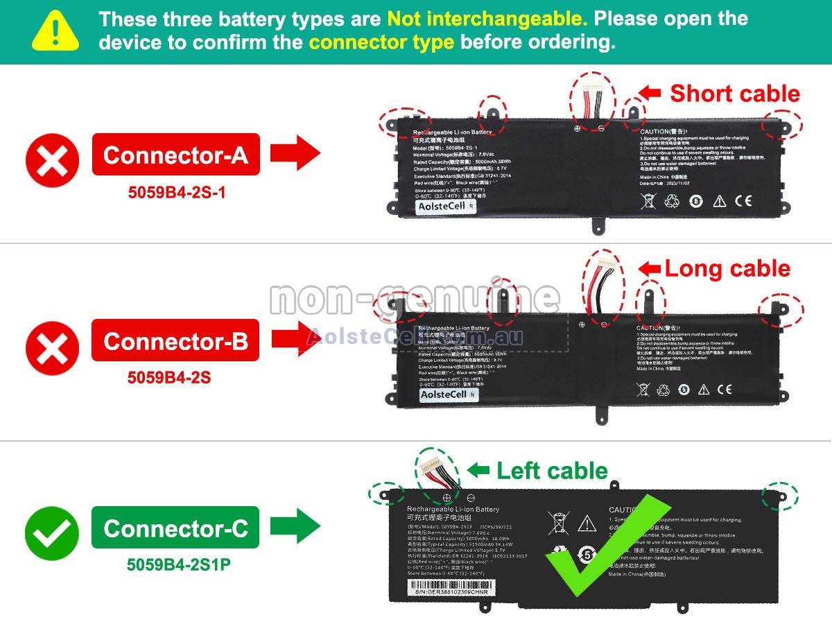 Replacement CHUWI 5059B4-2S-1 battery