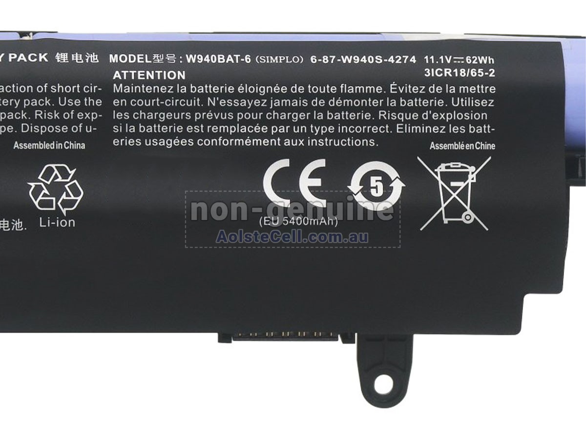 Replacement Clevo PREMIUM TV XS3210 battery
