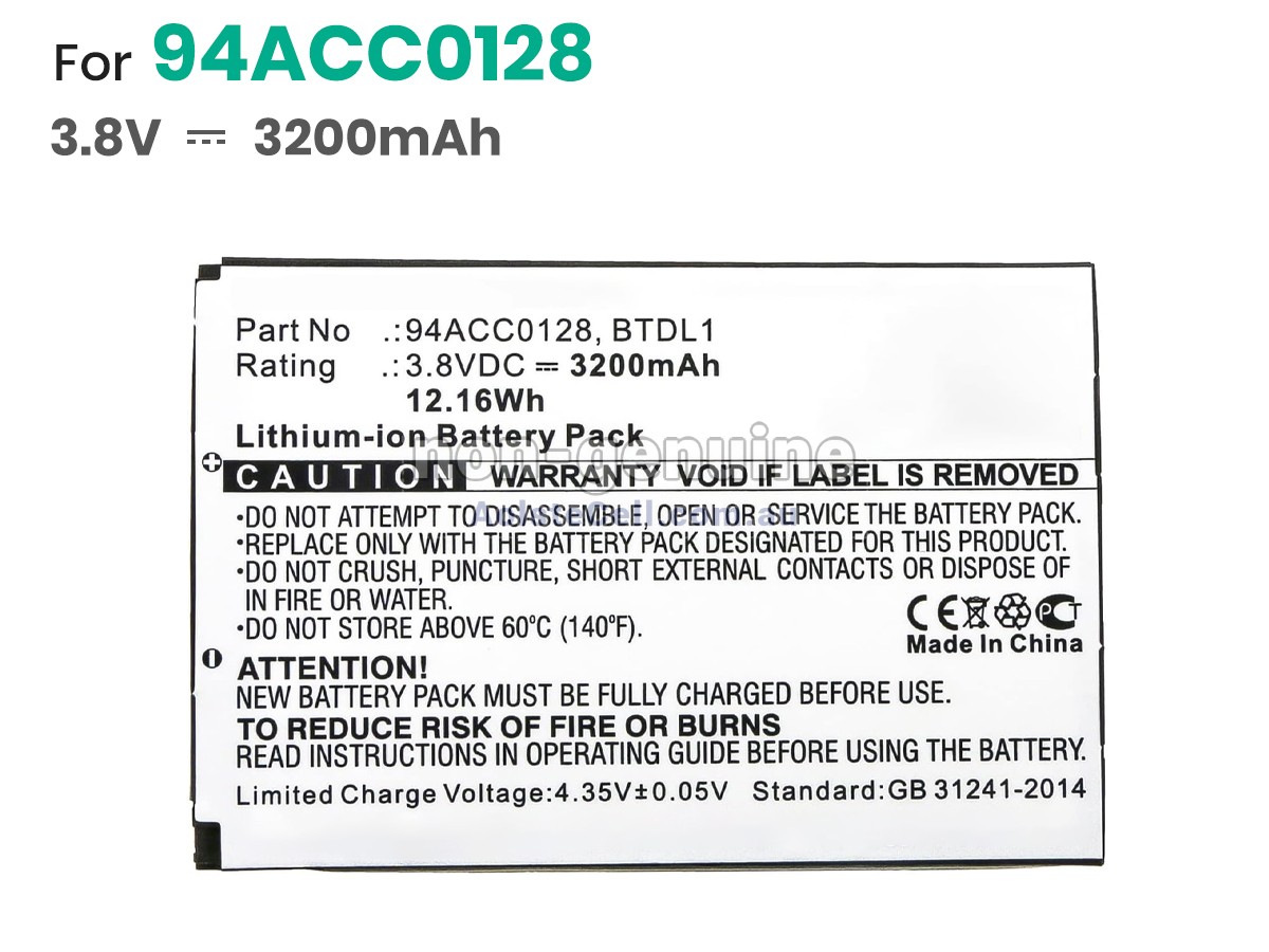 Replacement Datalogic 3H21-00000491 battery