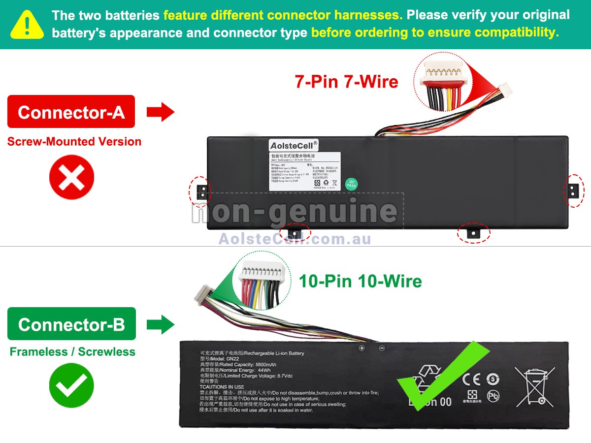 Replacement DERE GN22 battery