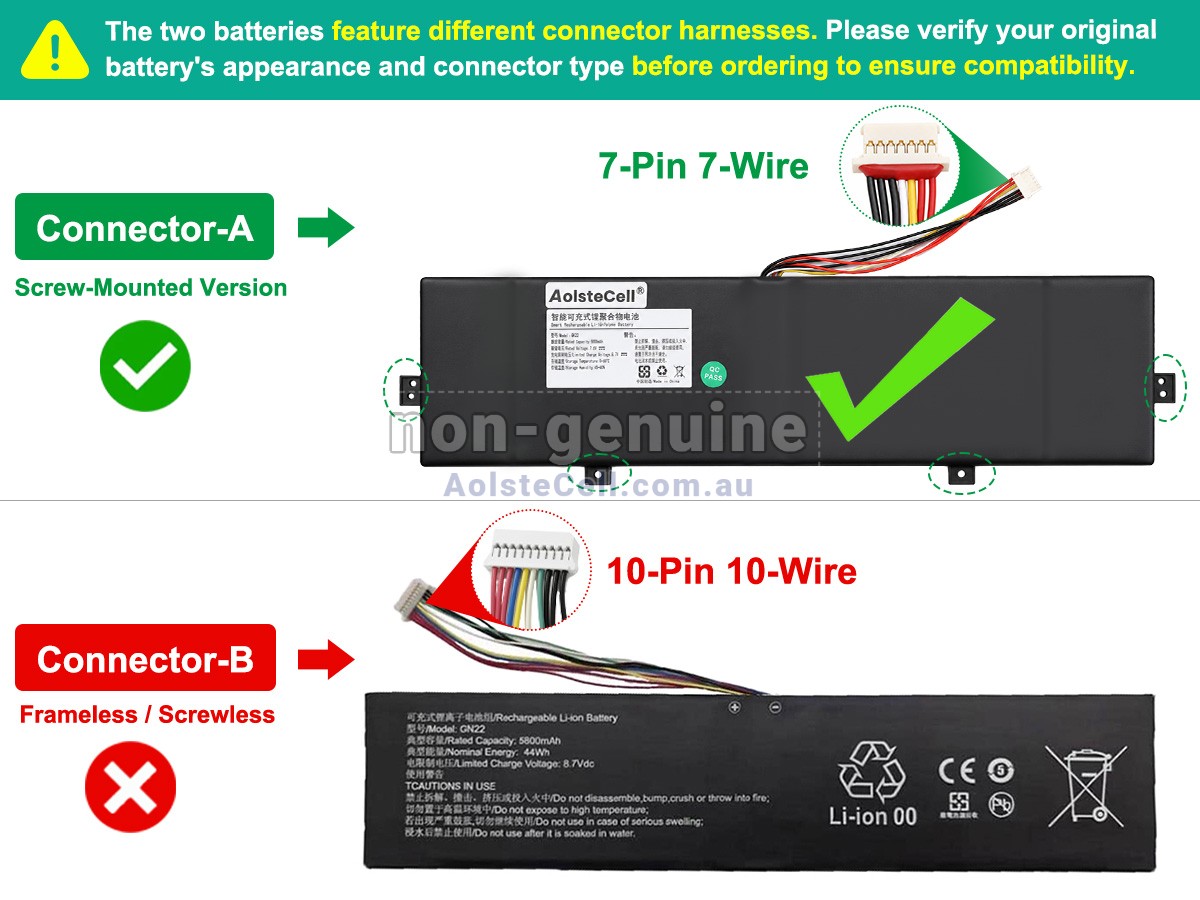 Replacement DERE GN22 battery