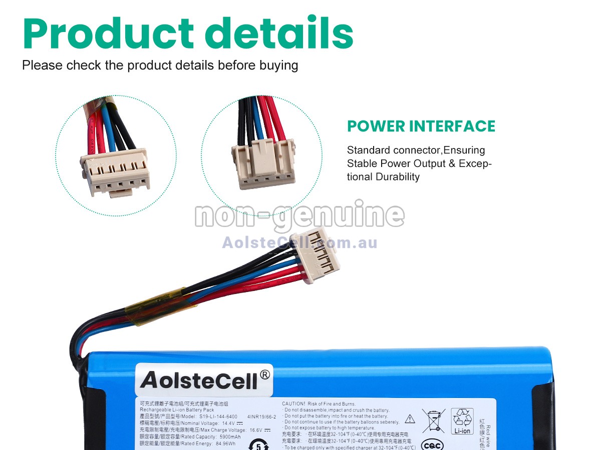 Replacement Ecovacs S19-LI-144-6400 battery
