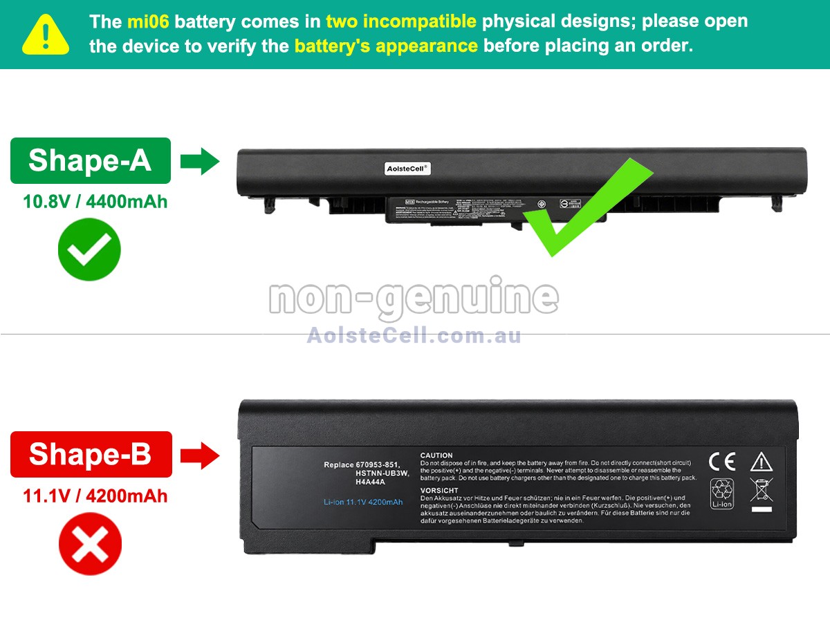 Replacement HP MI06 battery