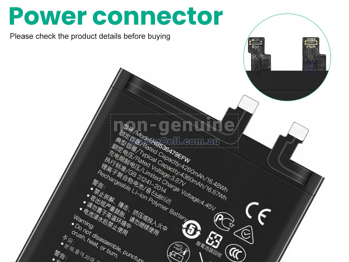 Replacement Huawei HB536479EFW battery