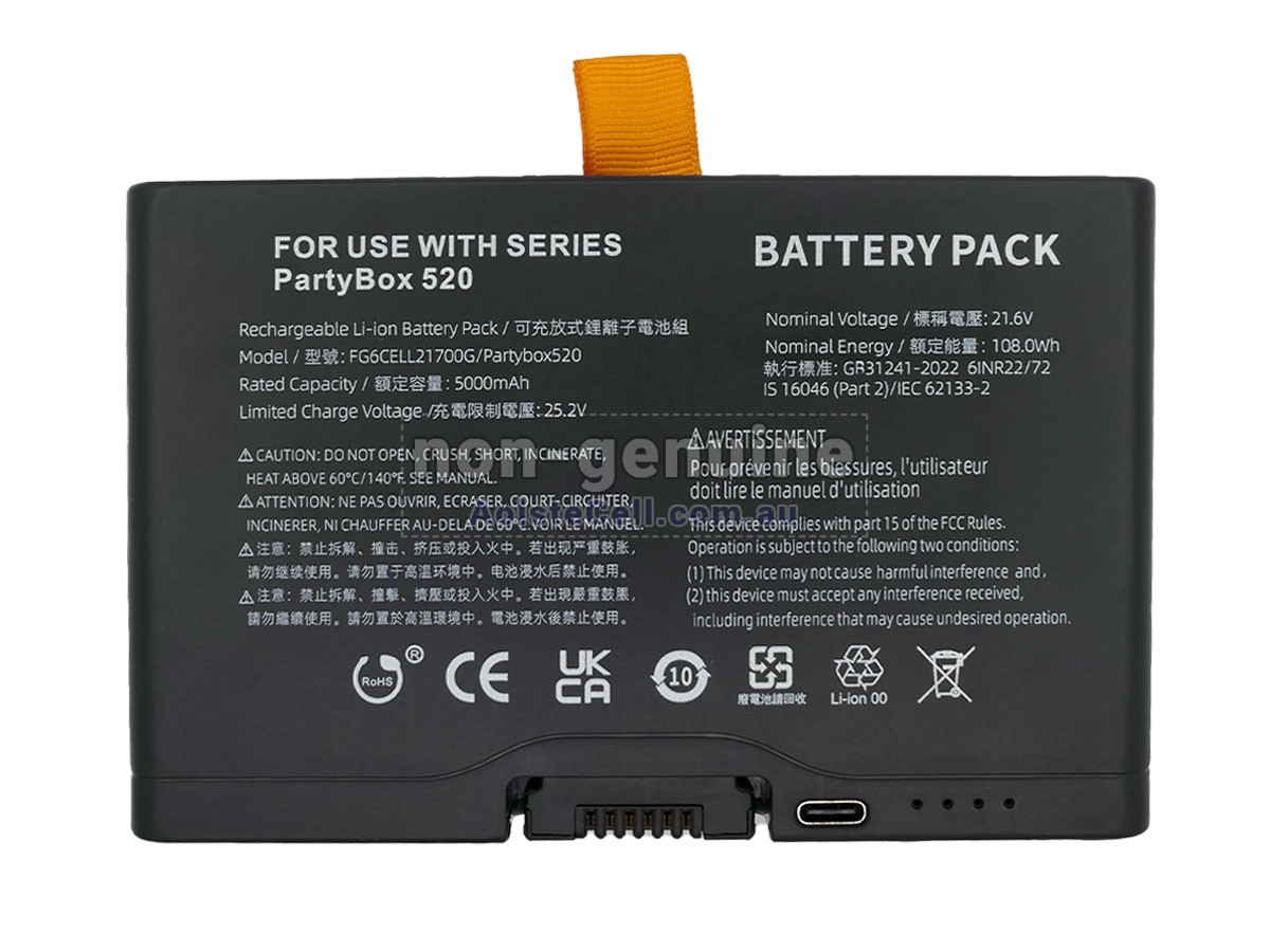 Replacement JBL FG6CELL21700G battery