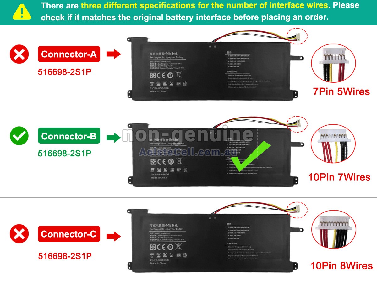 Replacement Jumper 516698-2S1P battery