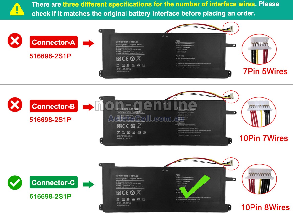 Replacement Jumper 516698-2S1P battery