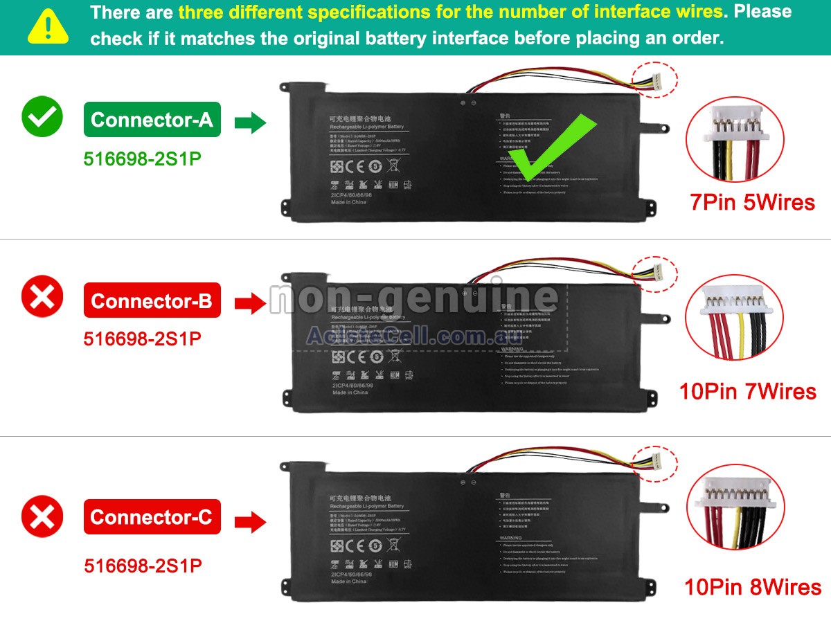 Replacement Jumper 516698-2S1P battery