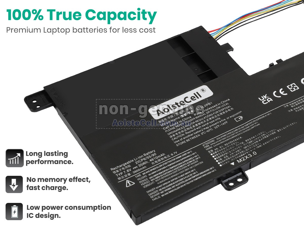 Replacement Lenovo L15L2PB1 battery