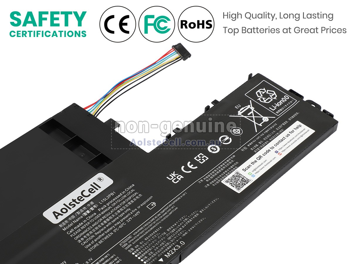 Replacement Lenovo L15L2PB1 battery