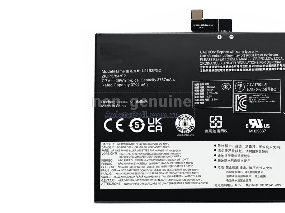 Replacement Lenovo 5B11F38377 battery