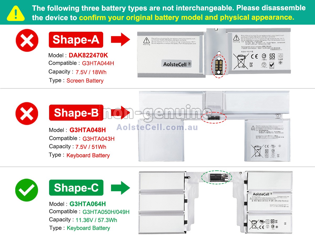 Replacement Microsoft Surface BOOK 2 1832 battery