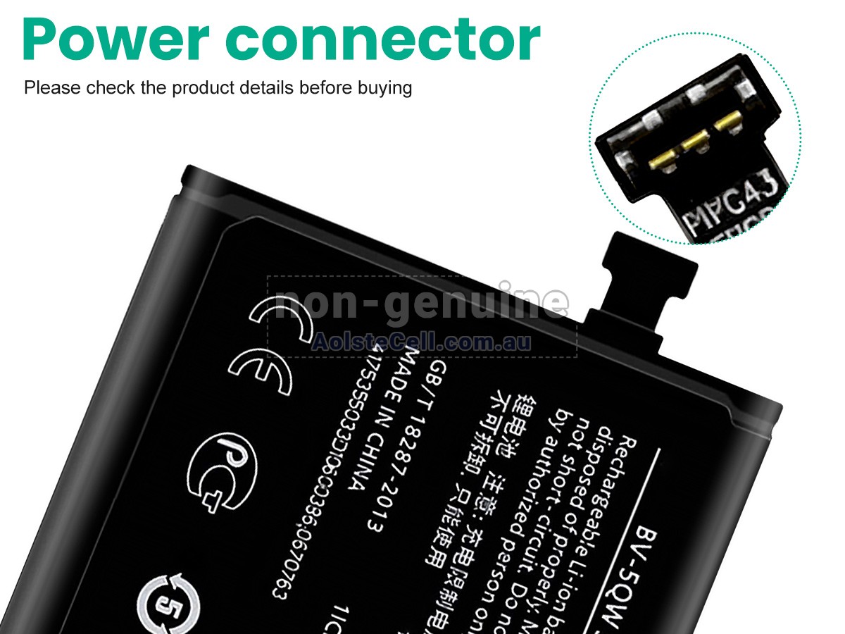 Replacement Nokia BV-5QW battery
