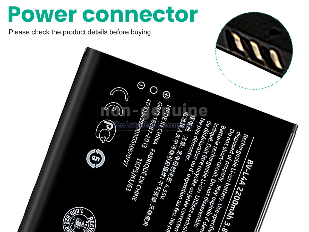 Replacement Nokia BV-L4A battery