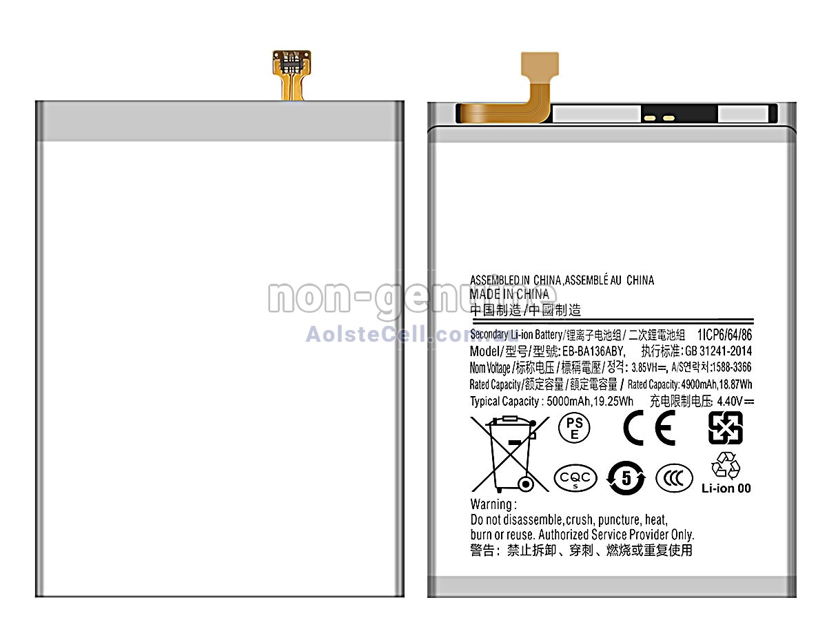 Replacement Samsung EB-BA136ABY battery