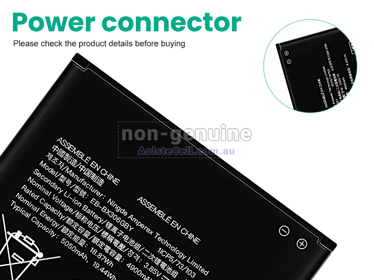 Replacement Samsung Galaxy TAB ACTIVE 5 SM-X306B battery
