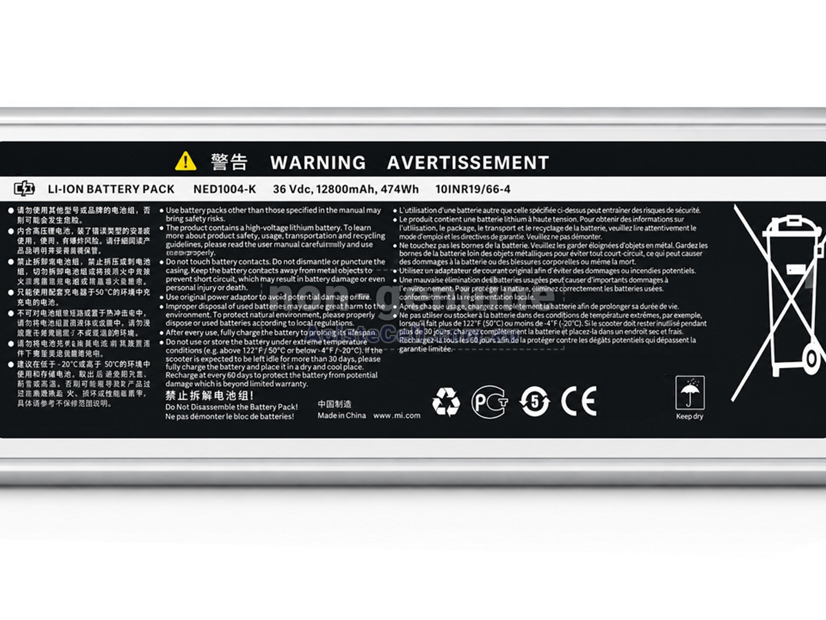 Replacement XiaoMi DDHBC02NEB battery
