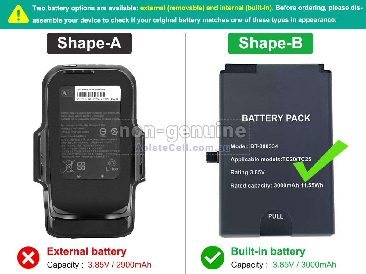 Replacement Zebra BTRY-TC2X-PRPK1-01 battery