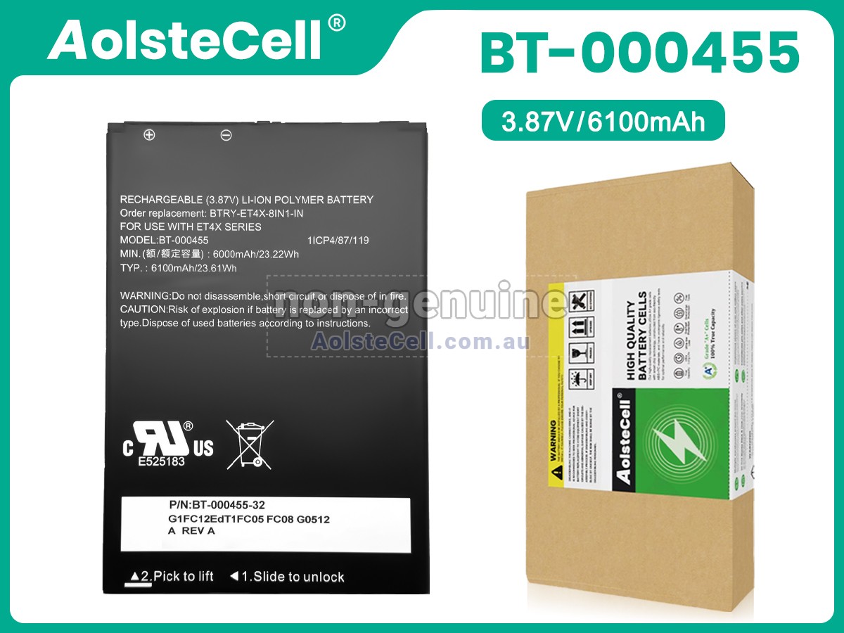 Replacement Zebra BT-000455(1ICP4/87/119) battery