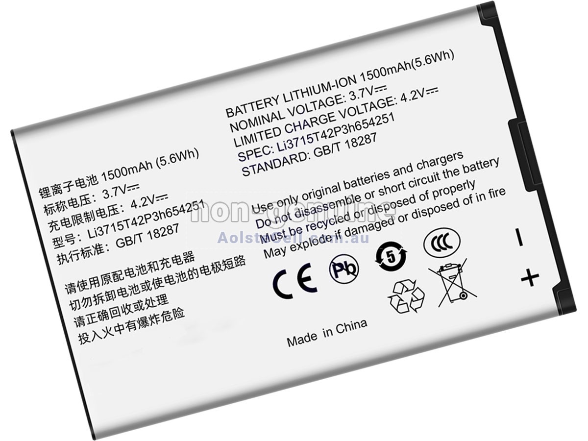 Replacement ZTE LI3715T42P3H654251 battery
